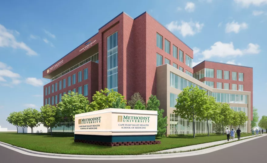 A rendering of the proposed medical school partnership between Methodist University and Cape Fear Valley Health