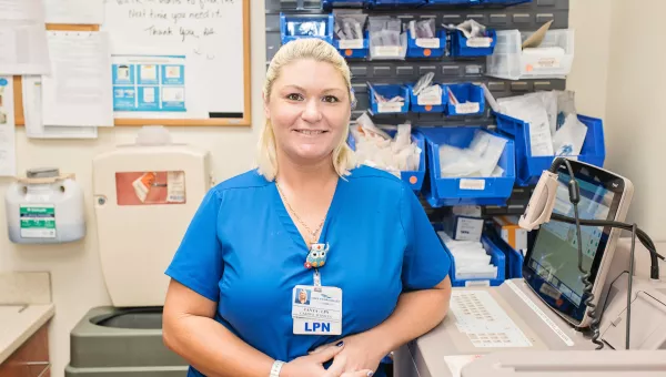 Cape Fear Valley Nurse posing for camera