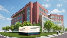 A rendering shows what a medical school on Village Drive that is in partnership between Cape Fear Valley Health and Methodist University will look like.