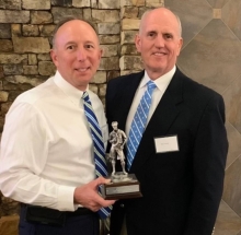 Mike Nagowski, left, is presented the 2024 Cumberland County Distinguished Citizen Award from John “Mac’” Healy. Credit: Contributed photo